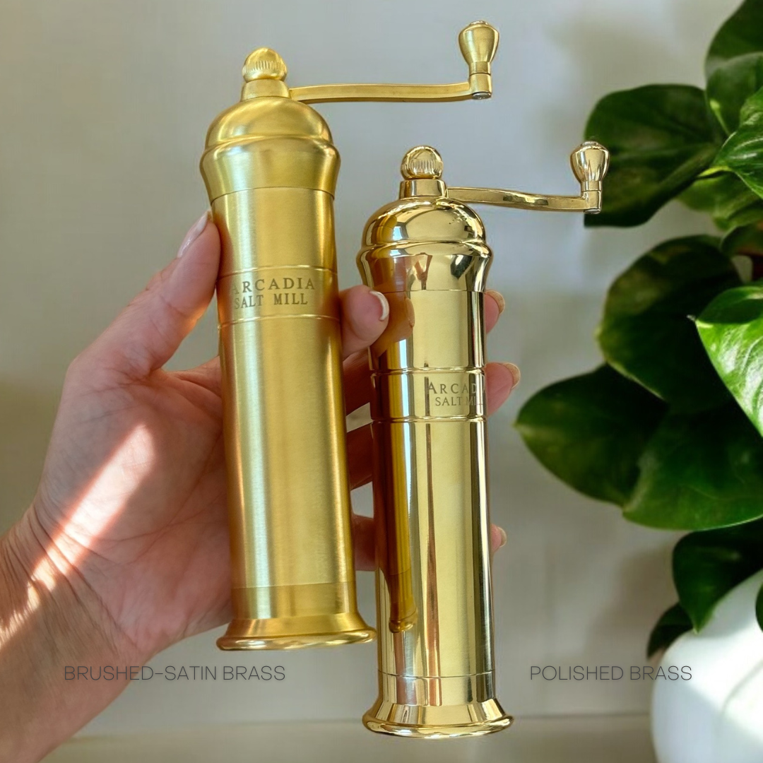 Auric, Vintage European Salt & Pepper Mill, Solid Brass, Timeless and Elegant Grinders