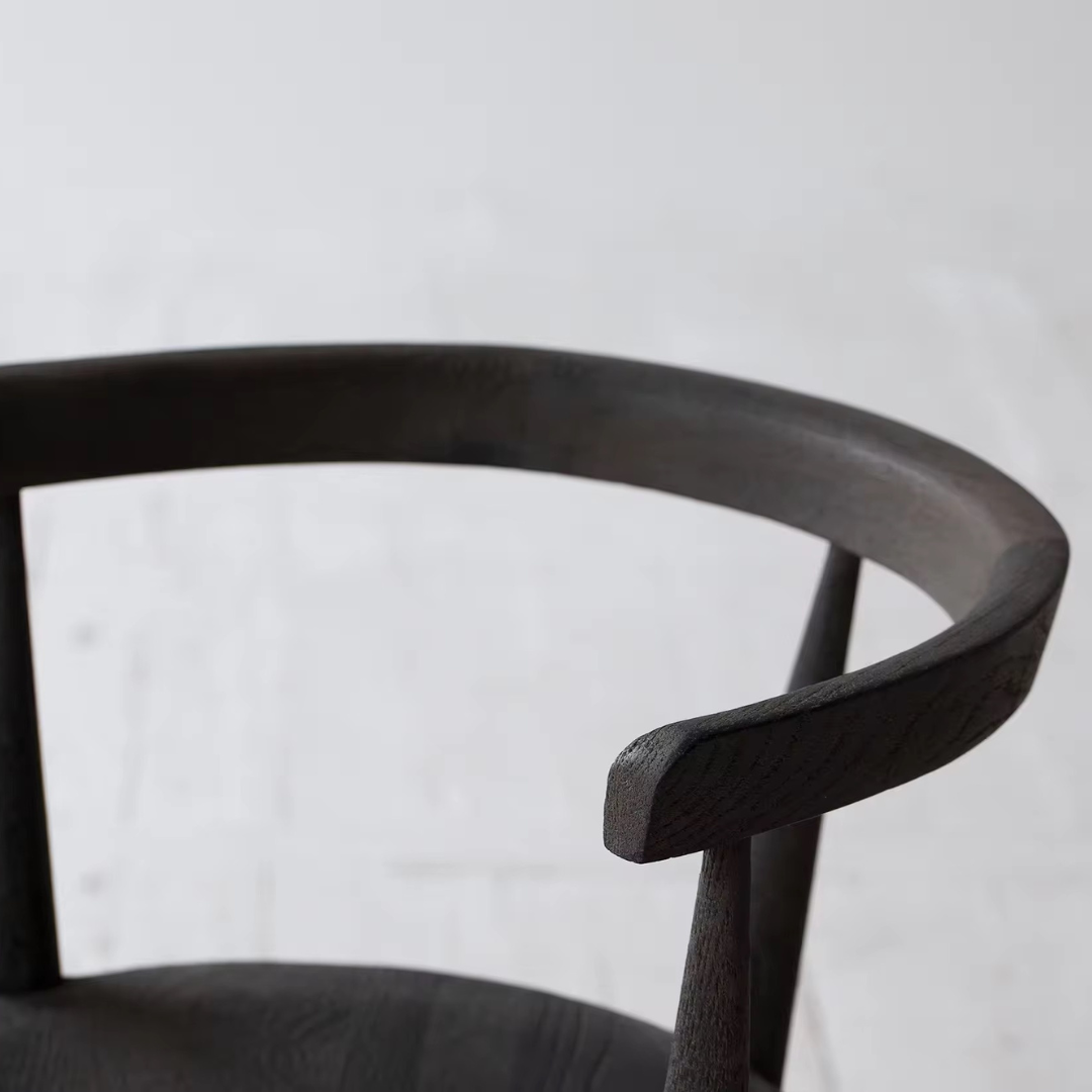 Auren, Oak Dining Side Chair in Charred Oak Finish, 22"D x 28"H