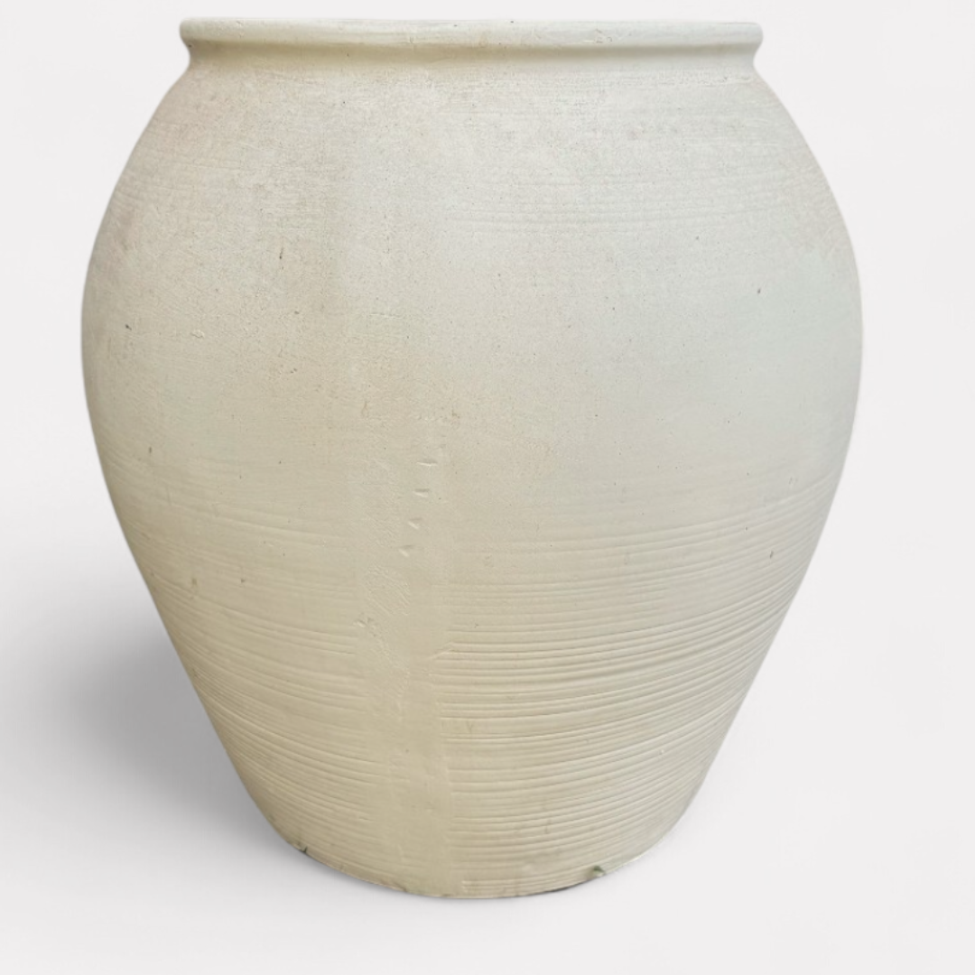 Cyprus XL, Fiber Clay Pot, Hand-painted in Clamshell, 19.6"D x 19.6"H