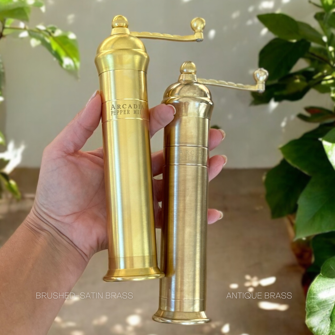 Auric, Vintage European Salt & Pepper Mill, Solid Brass, Timeless and Elegant Grinders