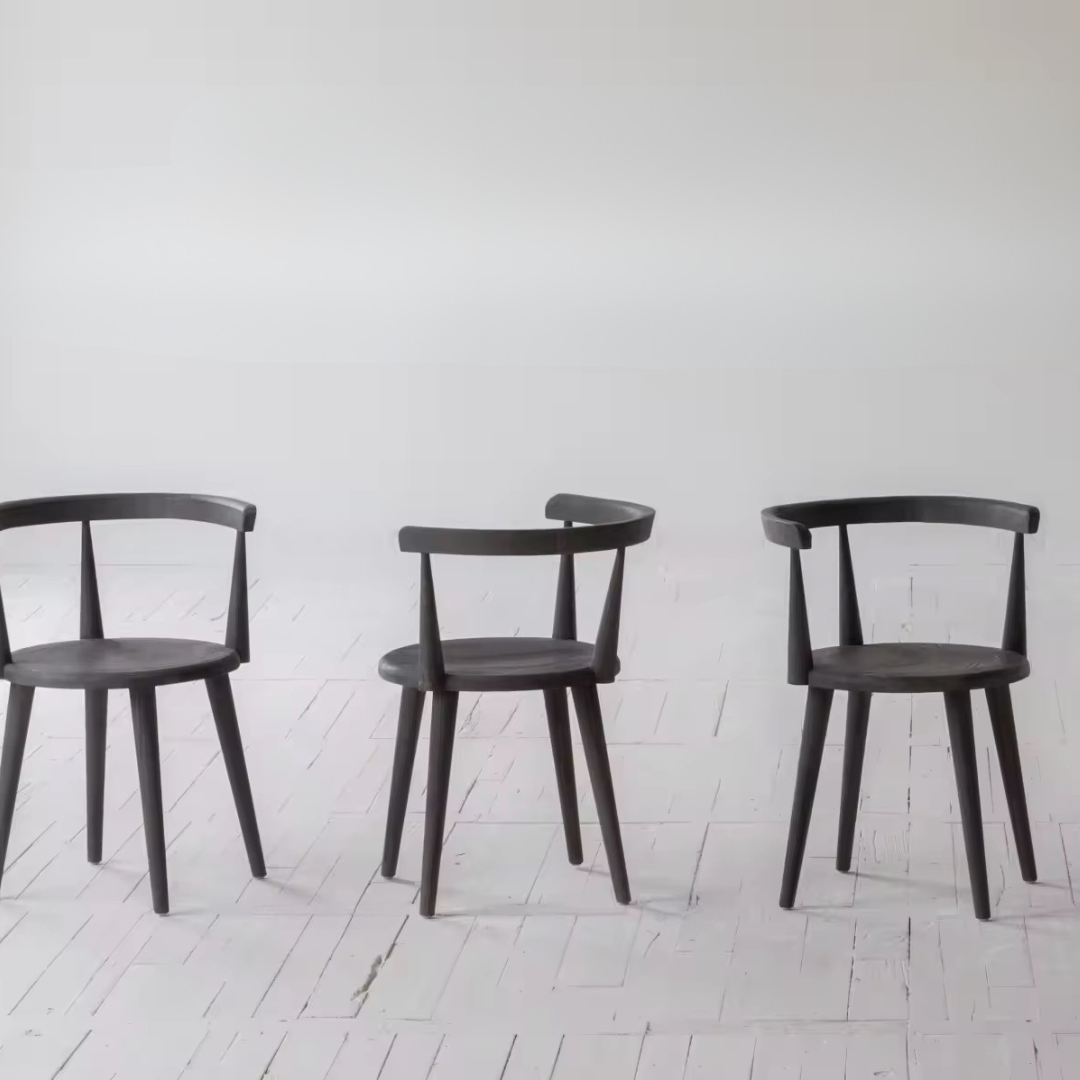 Auren, Oak Dining Side Chair in Charred Oak Finish, 22"D x 28"H