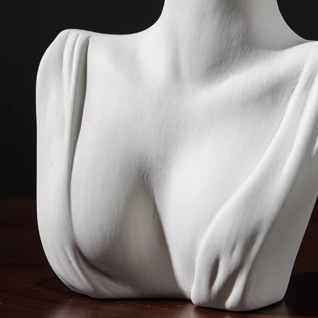 Selene,Timeless Muse Ceramic Vase, 3.15"L x 7.4"H